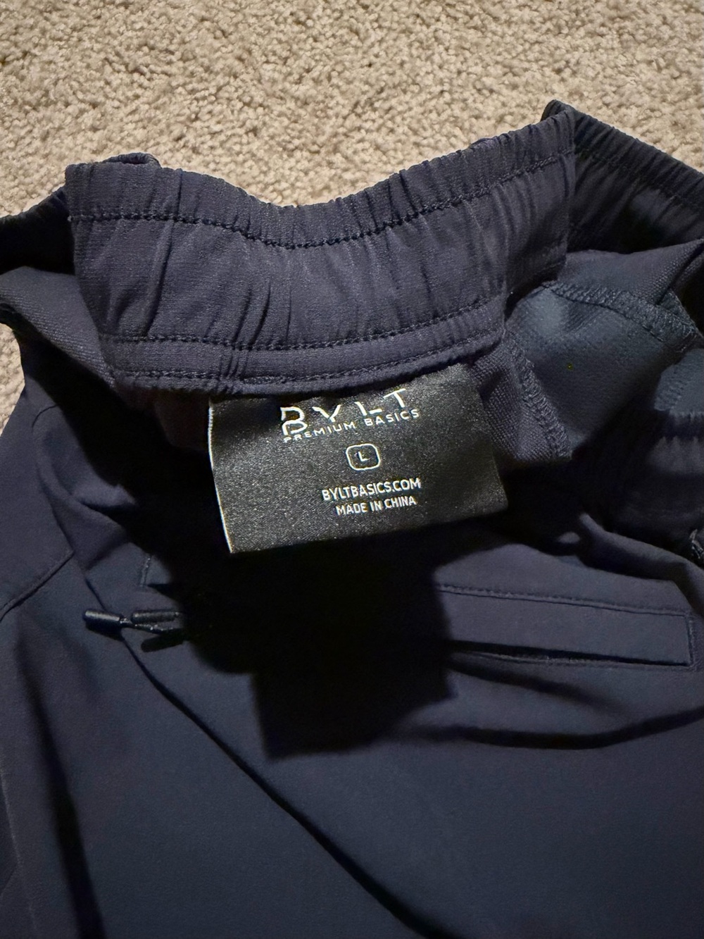 BYLT Basics Navy Athletic Drawstring Shorts - Picture 3 of 3